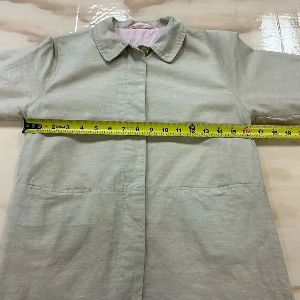 Jacadi Linen‎ Cotton Blend Minimalist Spring Summer Trench Coat Beige Neutral 8Y